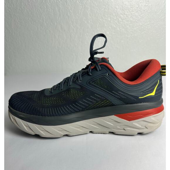 Hoka One One M Bondi 7 Men's Size 10.5 Running Shoes Gray Turbulence Chill - Picture 9 of 11